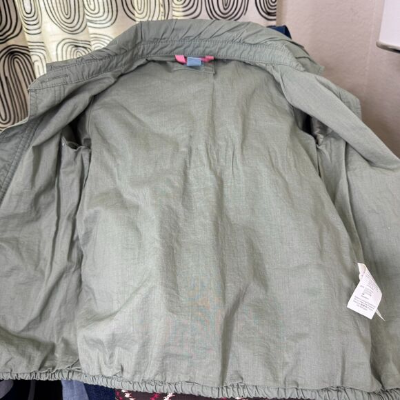 Baby GAP Utility Jacket 4 Years Summer Sage Green Button Front Pockets Lined - Picture 5 of 8